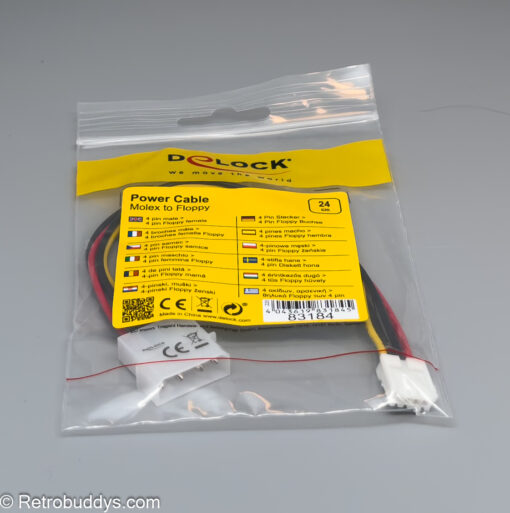 Molex to floppy adapter cable 24cm male - female 4pin - Image 2
