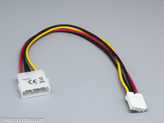 Molex to floppy adapter cable 24cm male - female 4pin