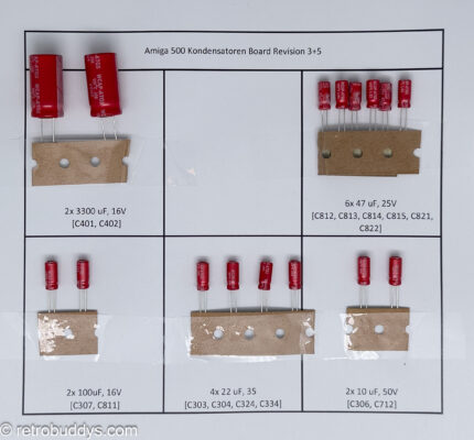 Amiga 500 Rev 3 + Rev 5 Recap Kit