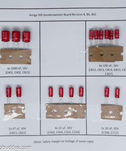 Amiga 500 Rev 8, Rev 8A, Rev 8A1 Recap Kit